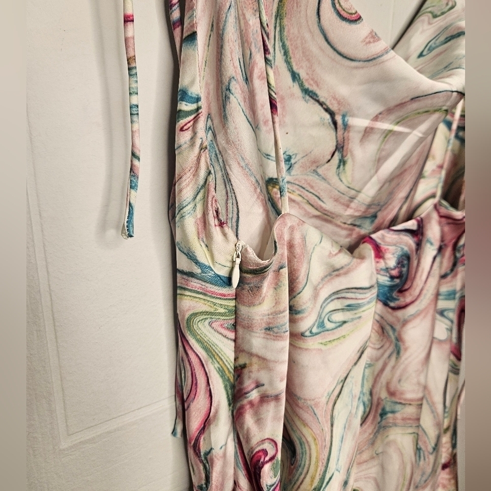 Princess Polly Cherish Mini Multi Swirl Tie Strap Cowl Neck Slip Dress Sz 2 NWT - Picture 12 of 16